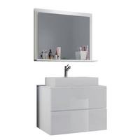 Badmöbel-set 3-tlg. Lendas 80 Cm Weiß - Weiß, MODERN, Glas/Keramik (80cm) - MID.YOU