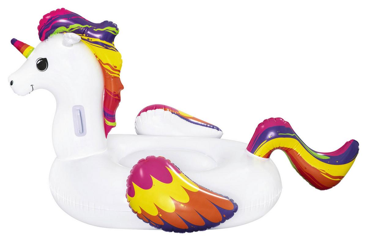 Aufblasbares Schwimmtier Einhorn 119x155 cm Bis 45 Kg - Multicolor/Weiß, Basics, Kunststoff (119cm) - Bestway