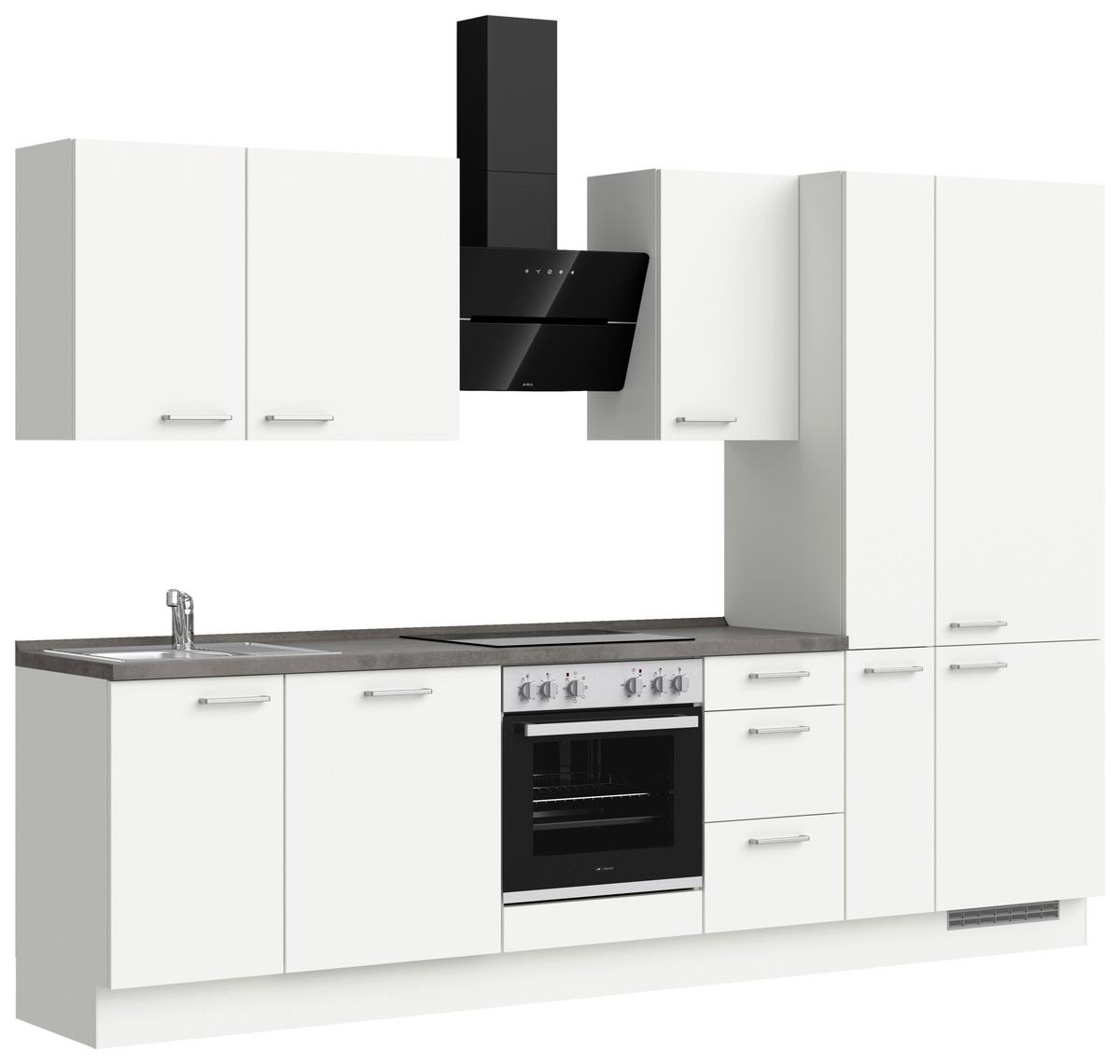 KÜCHENLEERBLOCK TOUCH HIGH - LINE, H7 RECHTS - Weiß/Grau, MODERN, Holzwerkstoff (300cm) - Nobilia