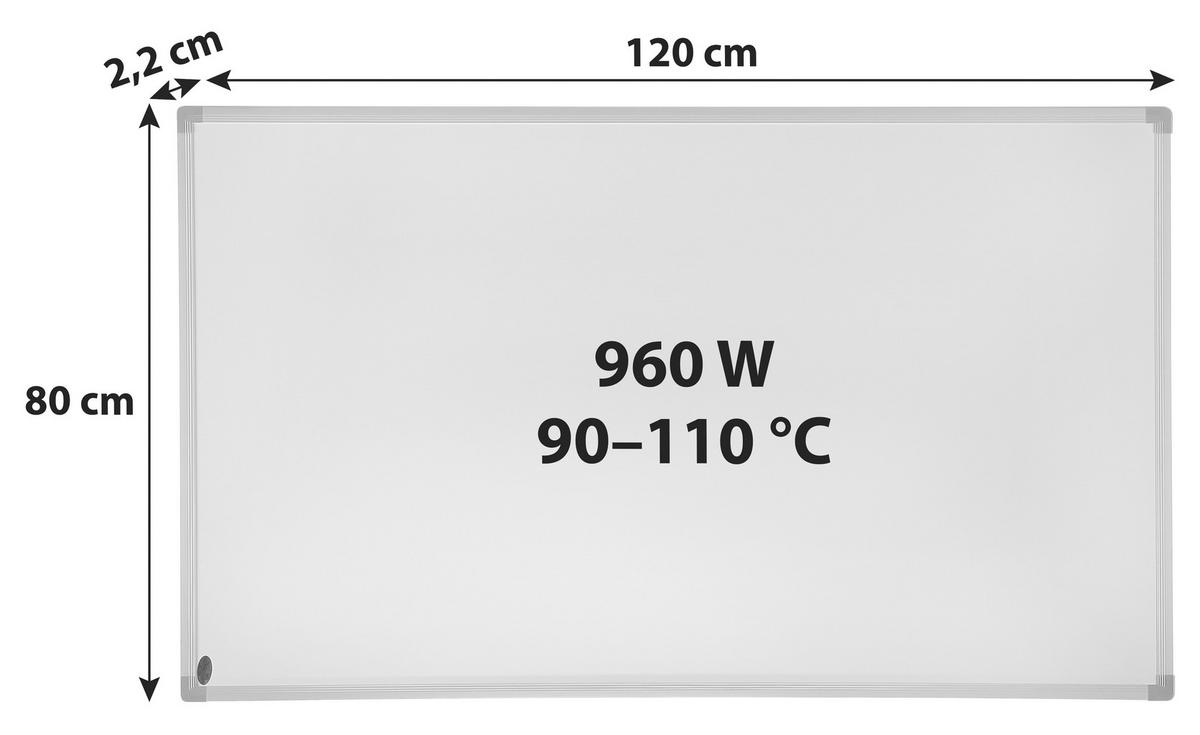 Infrarot Heizung 960 W Heatforce 120x80 Cm - Weiß, MODERN, Metall (120/80/2,2cm) - Homezone