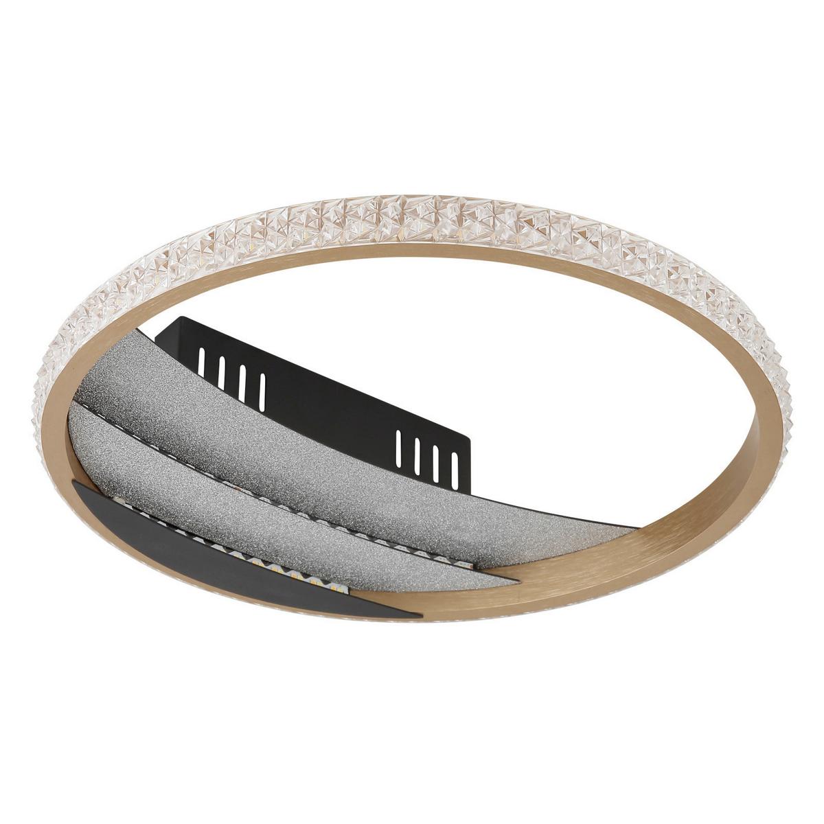 LED-Deckenleuchte Memory-Funktion - Goldfarben/Schwarz, Design, Kunststoff/Metall (29.5/6cm) - Globo