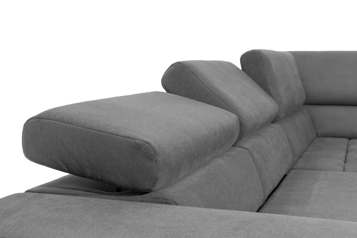 Eckschlafsofa Elias Neu Grau S: 307 cm - Schwarz/Grau, Design, Textil (307/201cm) - Livetastic