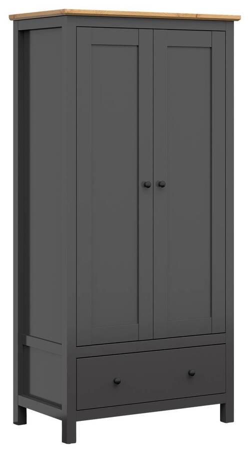 Kleiderschrank Hesen Wardrobe - Graphitfarben/Eiche Artisan, Design, Holzwerkstoff (101/203/57cm)