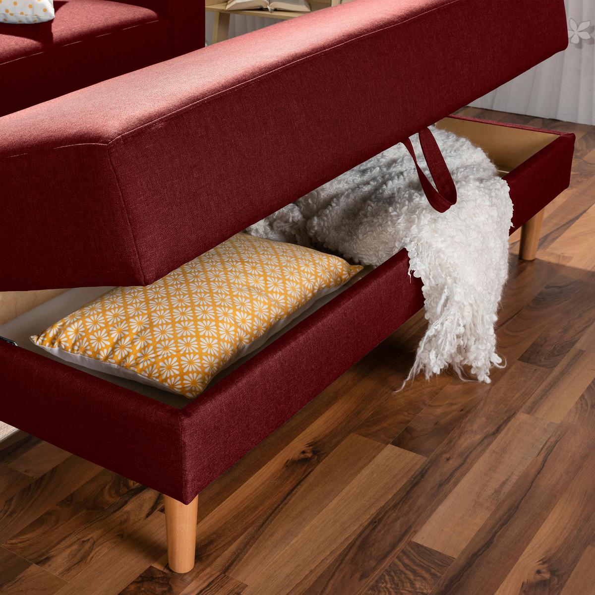 Eckschlafsofa Just Cool - Rot/Erlefarben, Design, Textil (230/93/152cm) - Max Winzer