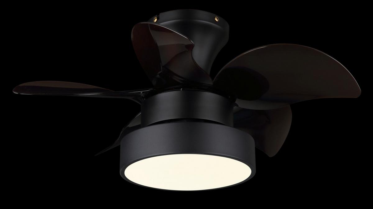 Deckenventilator Kari Opal Schwarz D: 58 cm - Opal/Schwarz, KONVENTIONELL, Kunststoff/Metall (58/27cm) - Globo