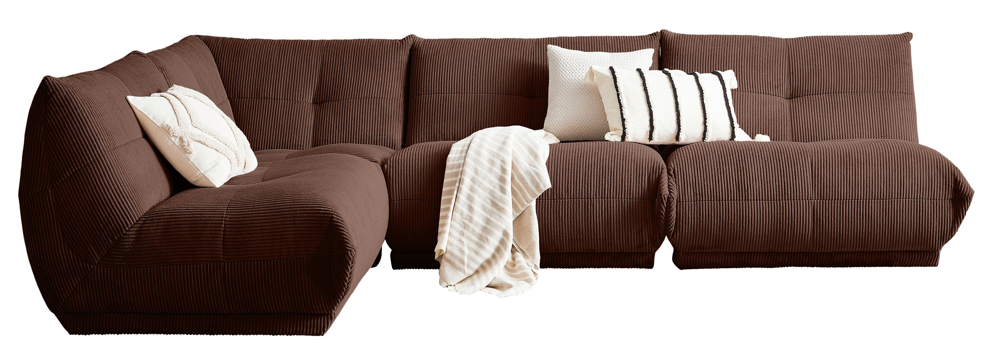 Ecksofa Giselle - Braun, Trend, Textil (210/315cm) - Livetastic