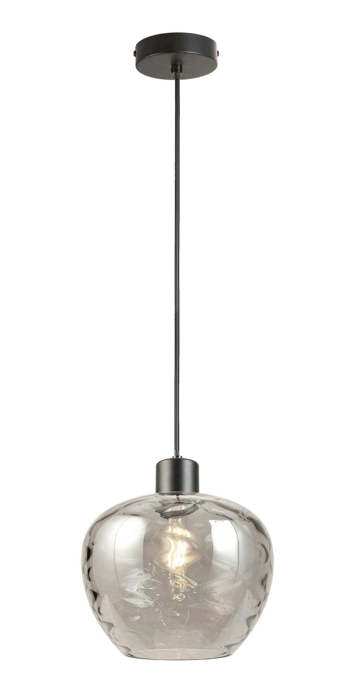 ZÁVĚSNÉ SVÍTIDLO RUZ - černá, Moderní, kov/sklo (24/120cm) - Modern Living