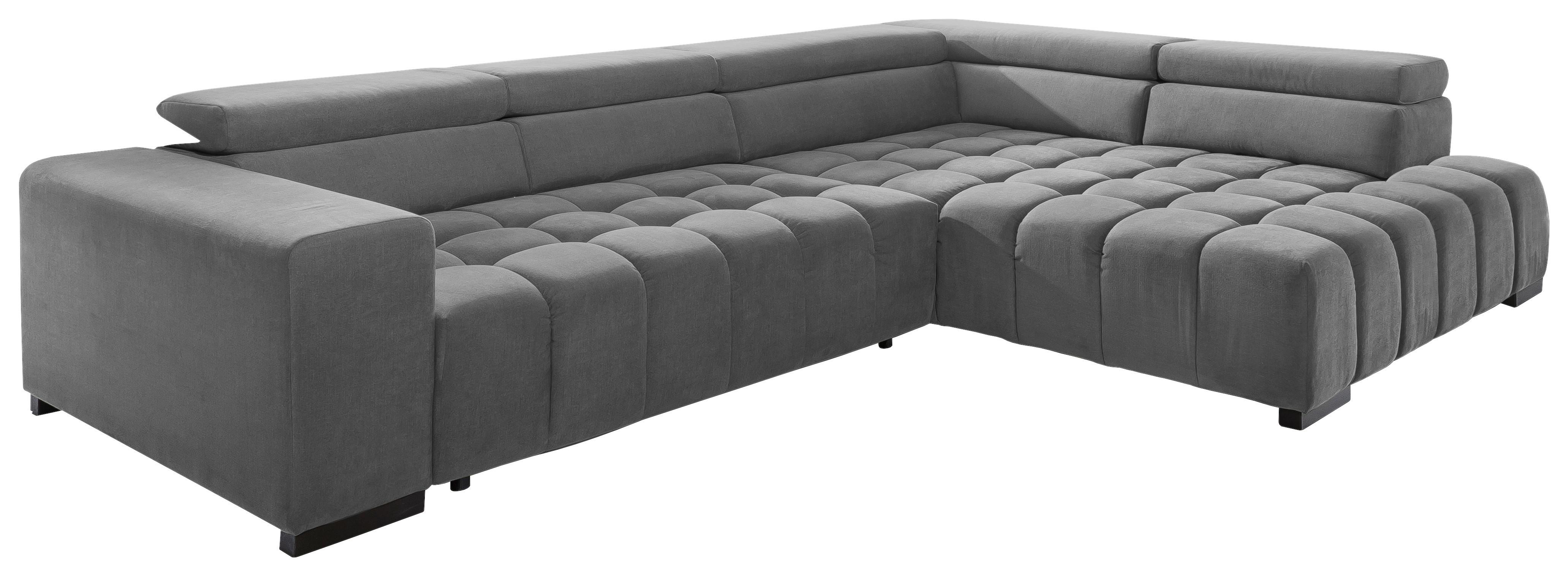 Eckschlafsofa Elias Neu Grau S: 307 cm - Schwarz/Grau, Design, Textil (307/201cm) - Livetastic