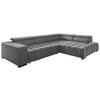 Eckschlafsofa Elias Neu Grau S: 307 cm - Schwarz/Grau, Design, Textil (307/201cm) - Livetastic
