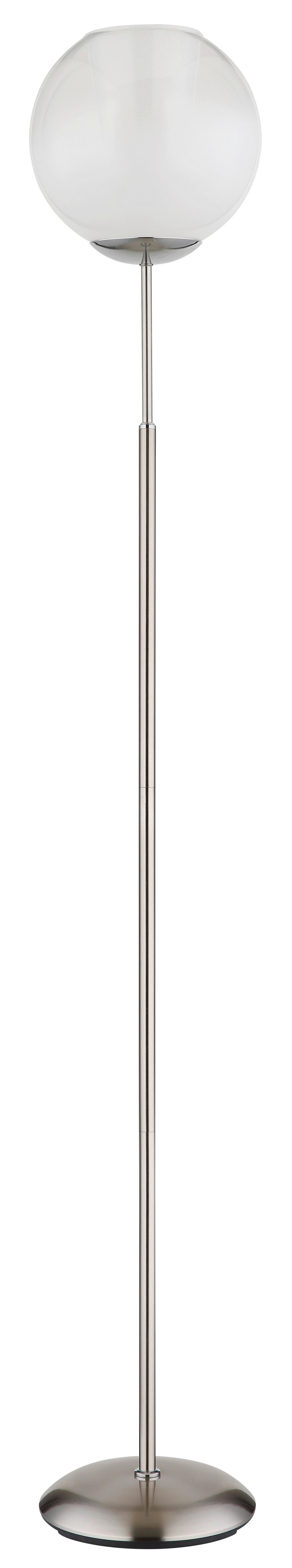 Stehleuchte Barry Klar Weiß D: 25 cm - Klar/Chromfarben, Basics, Glas/Kunststoff (25/154,5cm) - Globo