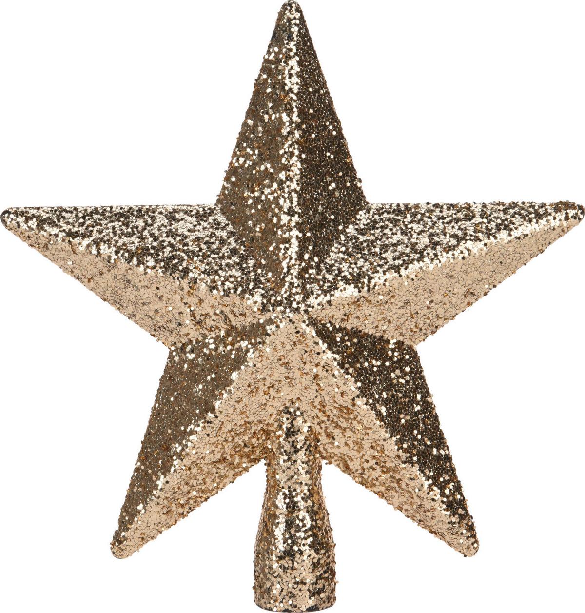 Christbaumspitze Goldie - Champagner/Goldfarben, Basics, Kunststoff (19/5/19cm)