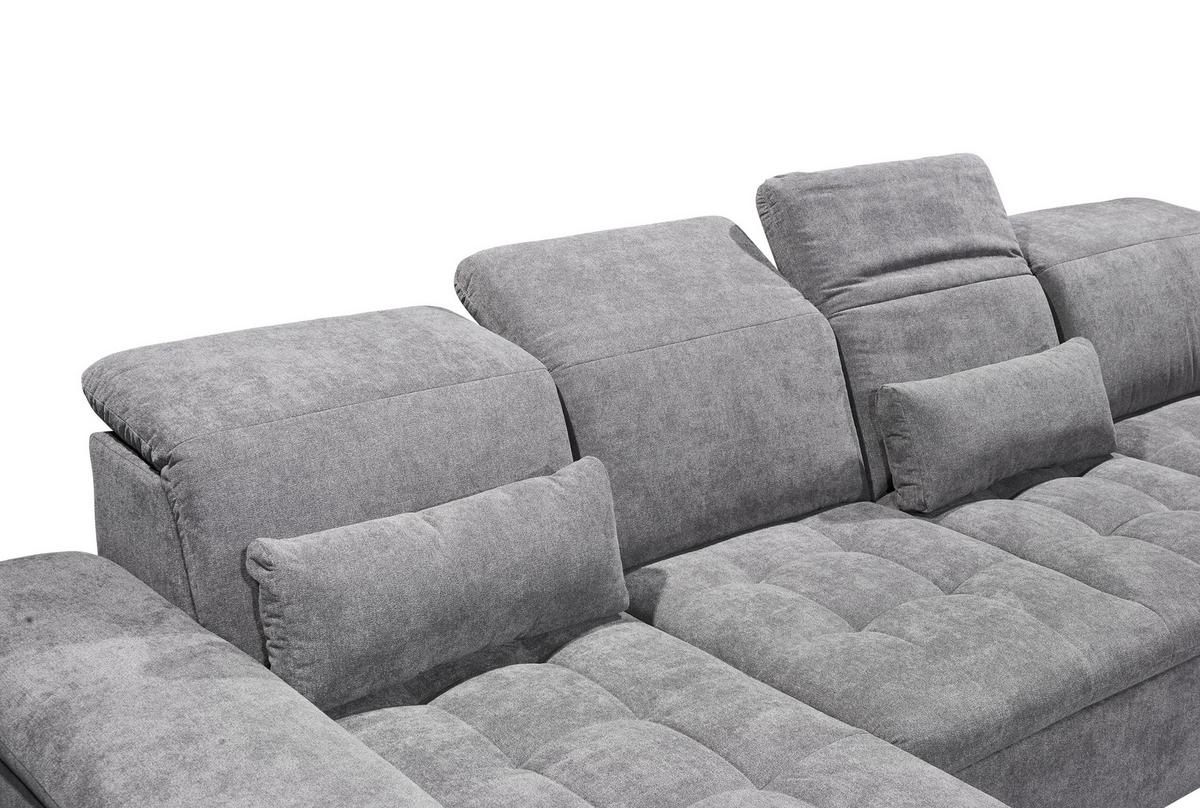 Sedací souprava WAYNE U - šedá/barvy stříbra, Konvenční, textil/plast (188/340/240cm) - MID.YOU