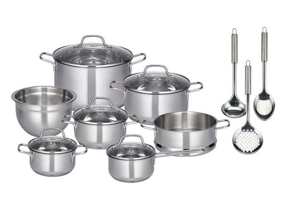 Kochtopfset Topfset Edition Red 15 teilig - Silberfarben, Basics, Glas/Metall Kochtopfset Topfset Edition Red 15 teilig - Silberfarben, Basics, Glas/Metall