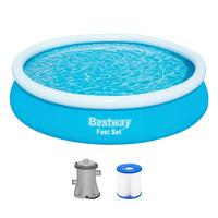 Pool-Set mit Pumpe Wasserkapazität ca. 5377 L - Blau, Basics, Kunststoff (366/76cm) - Bestway