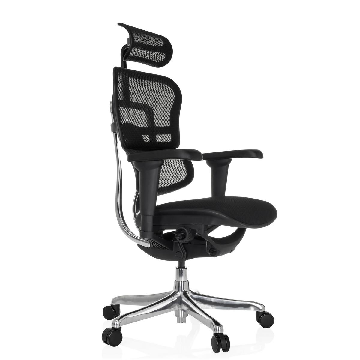 Drehstuhl Schwarz B: 65 Cm - Silberfarben/Schwarz, MODERN, Kunststoff/Textil (65/114-132/60cm) - MID.YOU