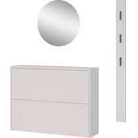 Garderobe Gw-Binetto 3-Teilig Eichefarben/Kaschmir B: 130 cm - Kaschmir/Eichefarben, Design, Glas/Holzwerkstoff (130/200/27cm) - Livetastic