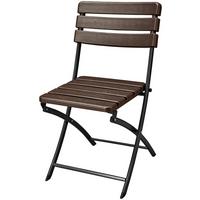 Klappstuhl 2er Set Tabora Klappbar - Schwarz/Braun, Basics, Kunststoff/Metall (44/83/54cm) - Gardenson