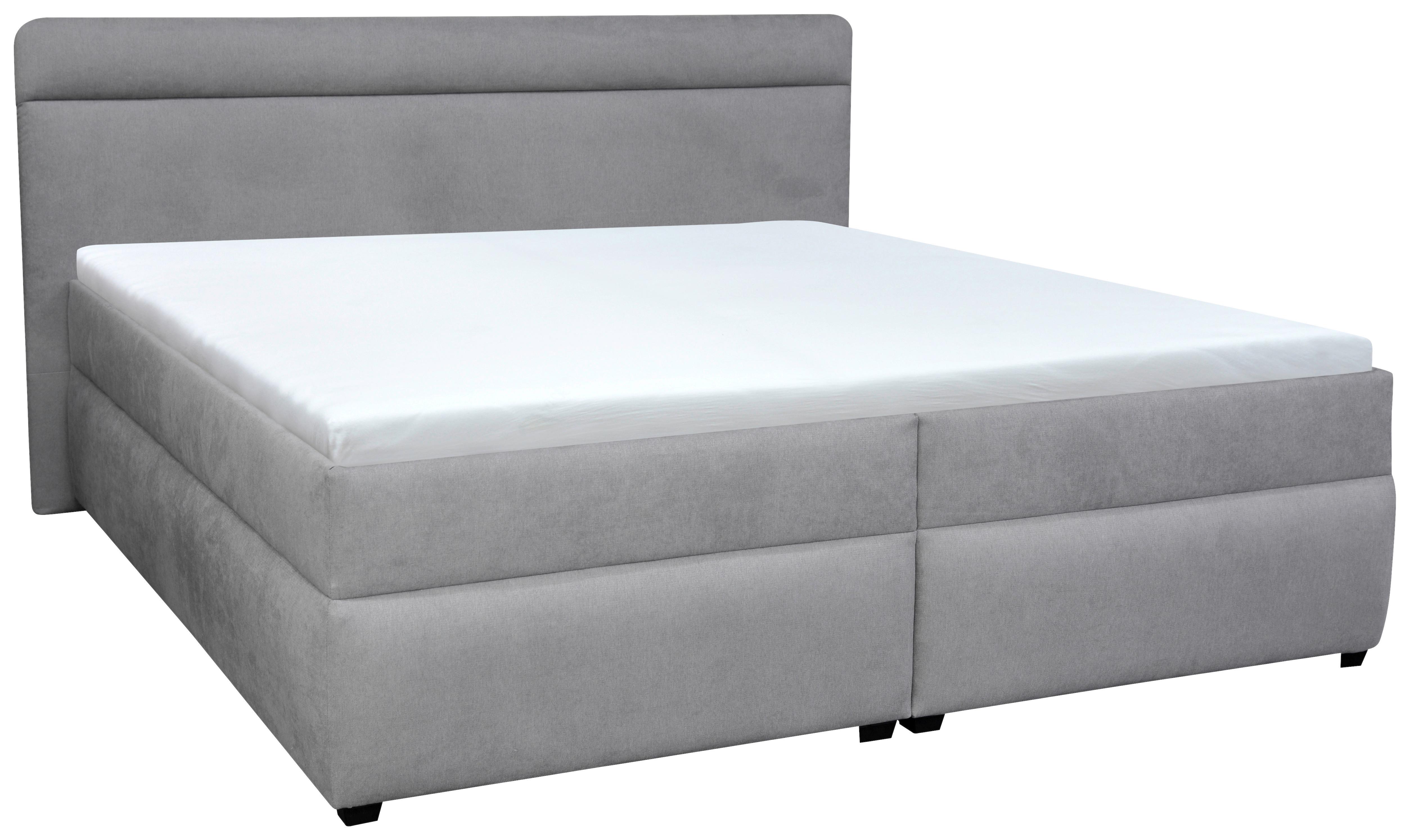 Manželská posteľ s roštom Reda 2, 180x200, sivá - čierna/sivá, Konventionell, drevo/textil (180/200cm)