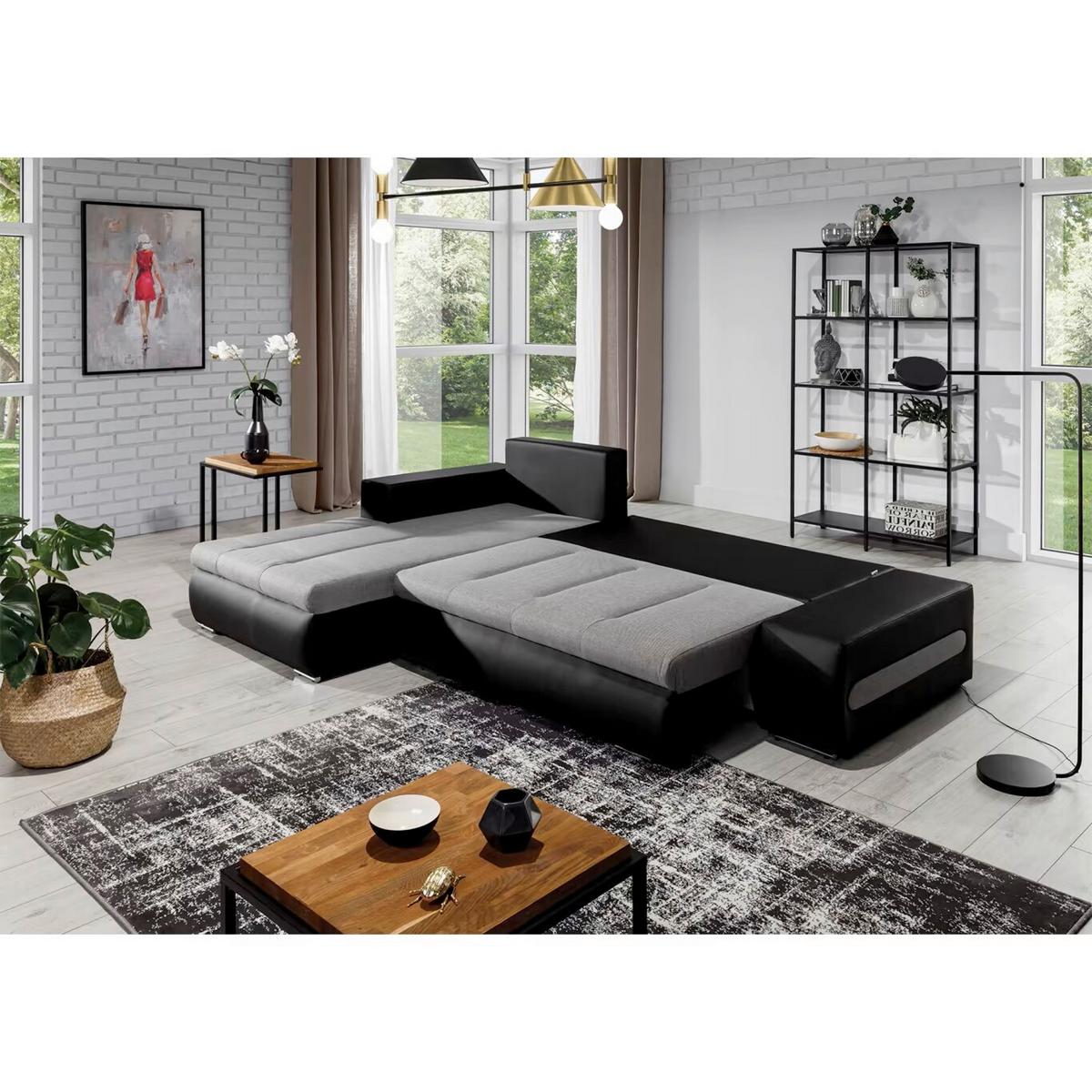 Ecksofa Ottavio Grau/Weiß S: 180x275cm - Chromfarben/Weiß, Design, Textil (180/275cm) - MID.YOU