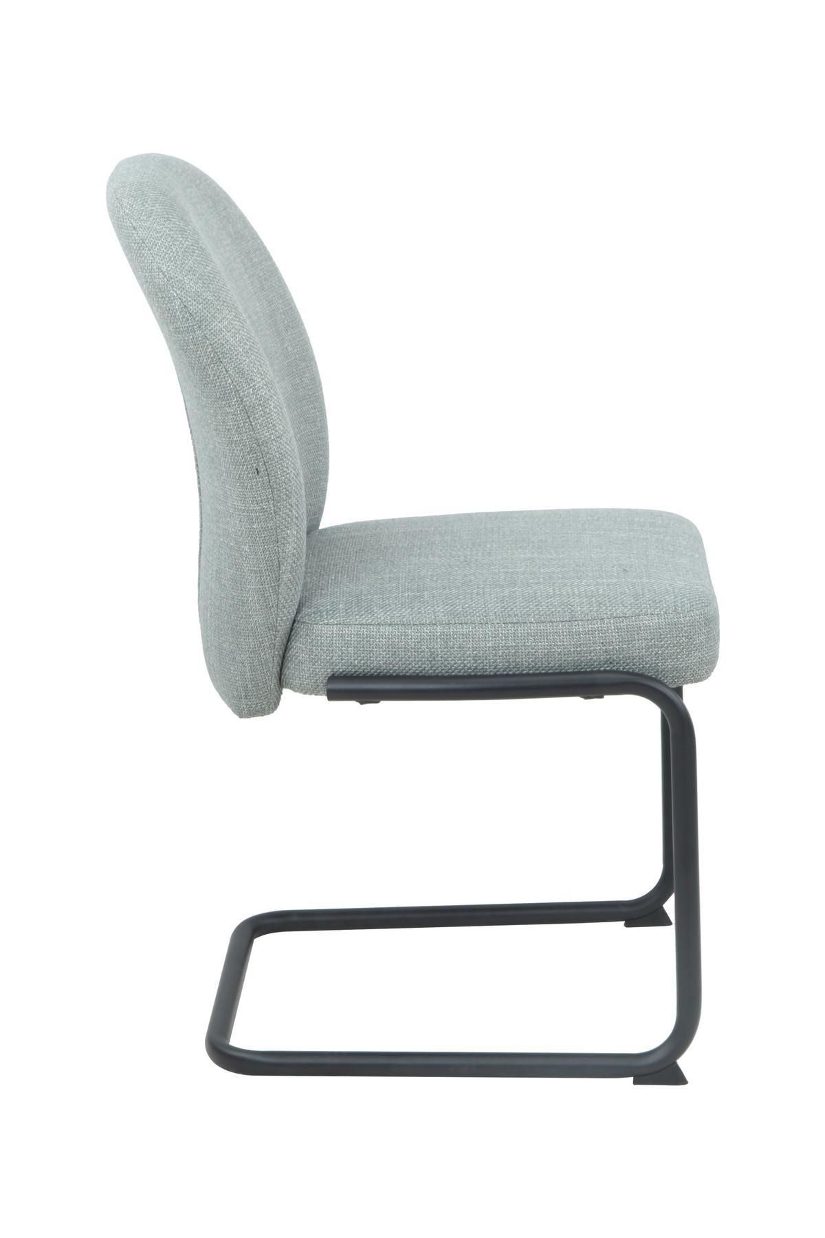 Schwingstuhl-Set Karen II S 2er-Set - Schwarz/Mintgrün, MODERN, Textil/Metall (53/90/62cm) - MID.YOU