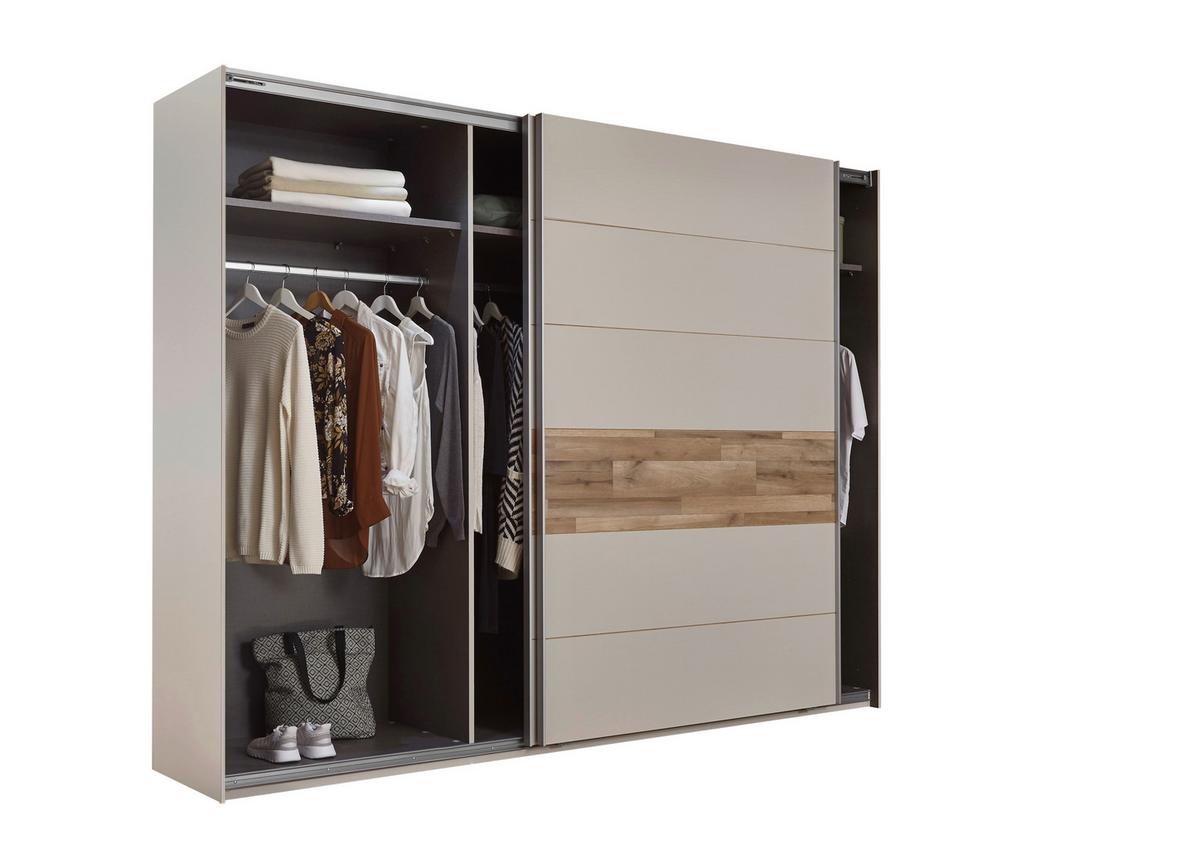 SKRIŇA S POS. DVER. – HOR.VED CADORE - šampanská/farba duba, Modern, kov/kompozitné drevo (270/210/60cm) - MID.YOU