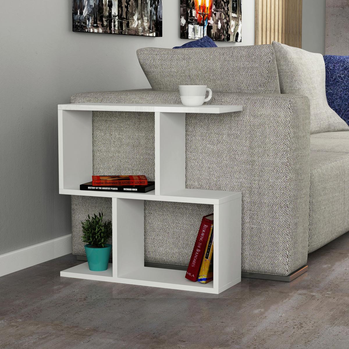 Beistelltisch Homemania Kaffeetisch - Weiß, Design, Holzwerkstoff (60/20/60cm) - Livetastic