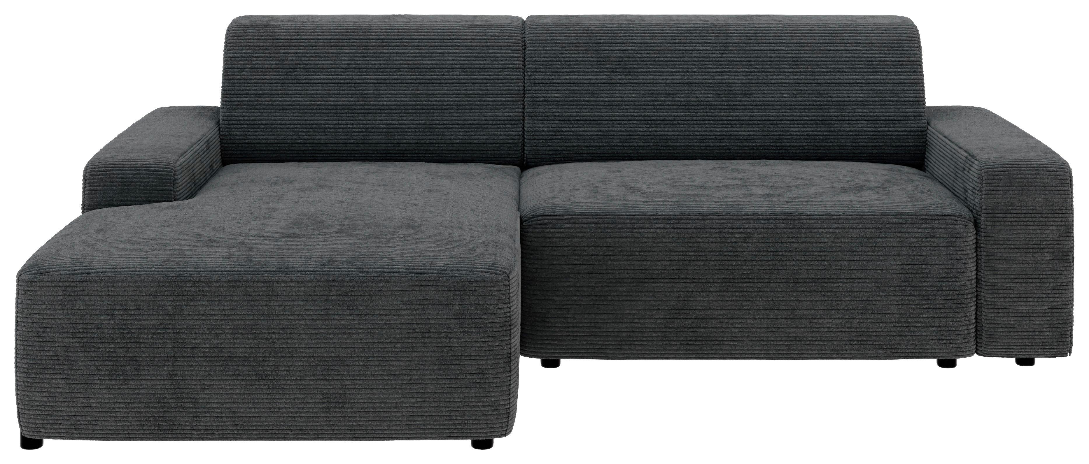 Ecksofa Wien Dunkelgrau S: 162x246 cm - Dunkelgrau/Schwarz, MODERN, Textil (162/246cm) - Trendmanufaktur