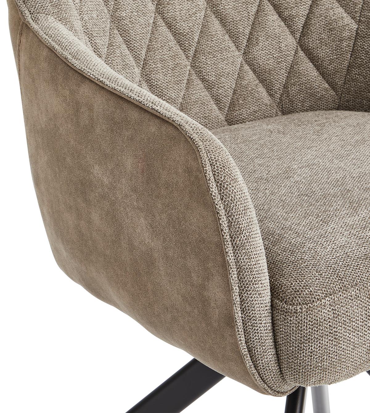 Armlehnstuhl Jule - Schwarz/Braun, MODERN, Holz/Textil (60/87/65cm) - Livetastic