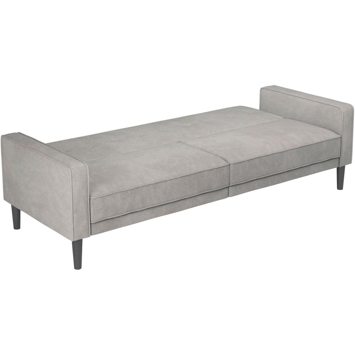 Schlafsofa Aarhus Hellgrau, mit Schlaffunktion - Hellgrau/Braun, Basics, Textil (213/81/86cm) - Livetastic