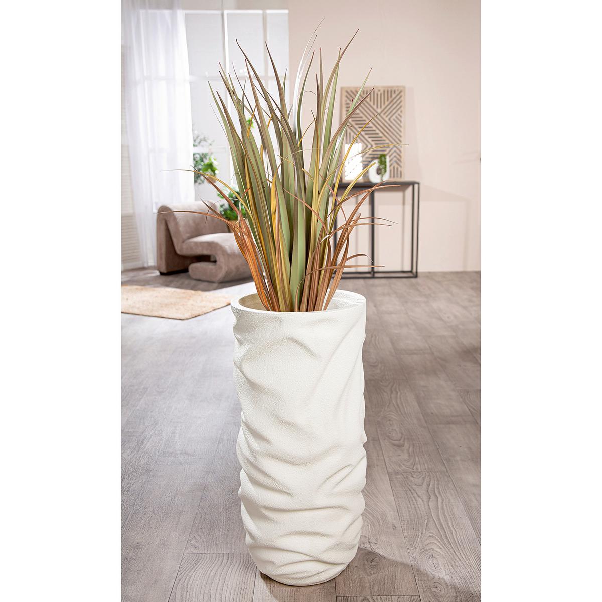 Übertopf Crush - Creme, LIFESTYLE, Kunststoff (33/70cm)