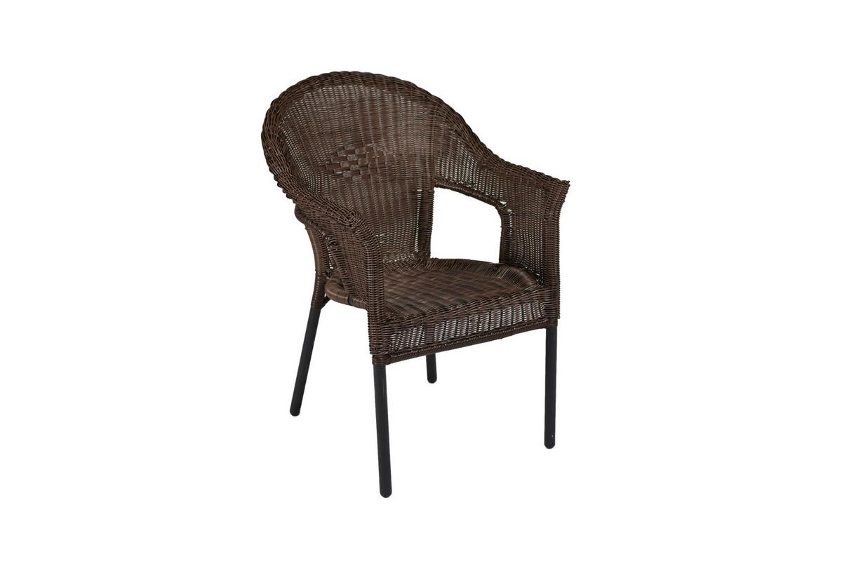 Gartensessel Ravenna 2-tlg. Aus Kunststoffgeflecht - Dunkelbraun/Graphitfarben, KONVENTIONELL, Kunststoff/Metall (61/87/67cm) - Gardenson