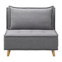 Rozkladacie kreslo LAYLA, tmavosivá - prírodná farba/tmavosivá, Modern, drevo/textil (104/92/84cm) - P & B