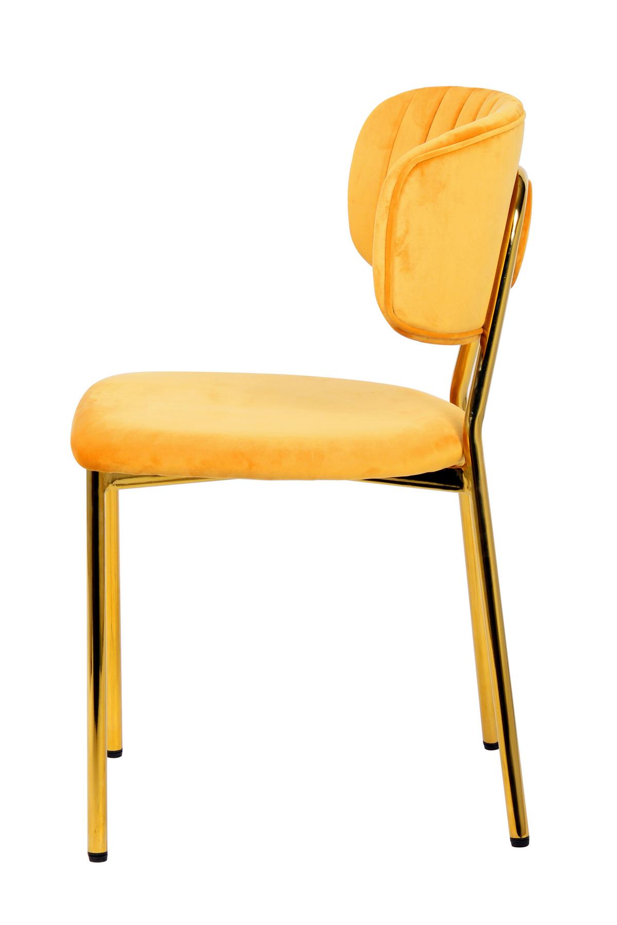 SADA STOLIČIEK KIAN - oranžová/zlatá, Modern, kov/textil (47/80/51cm) - MID.YOU