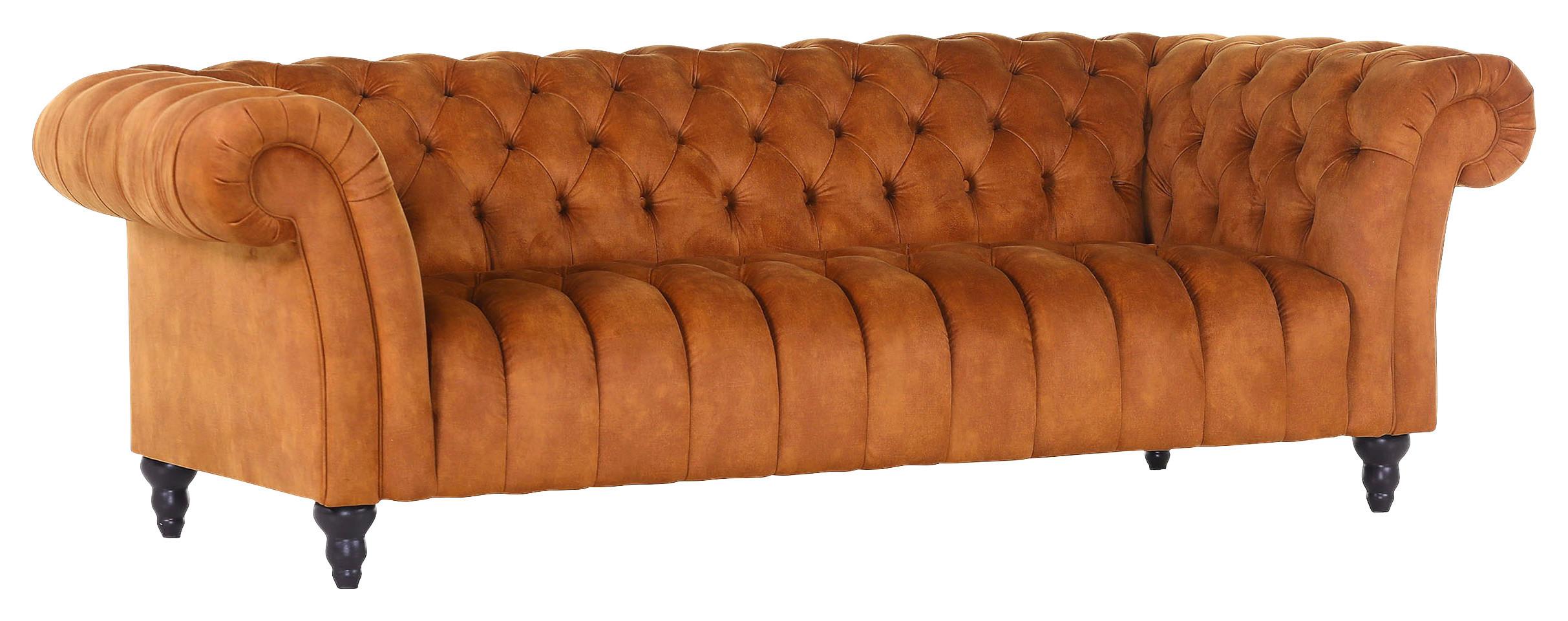 BIGSOFA CANYON - Cognac/Schwarz, Trend, Textil (230/74/101cm) - Livetastic