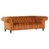 BIGSOFA CANYON - Cognac/Schwarz, Trend, Textil (230/74/101cm) - Livetastic