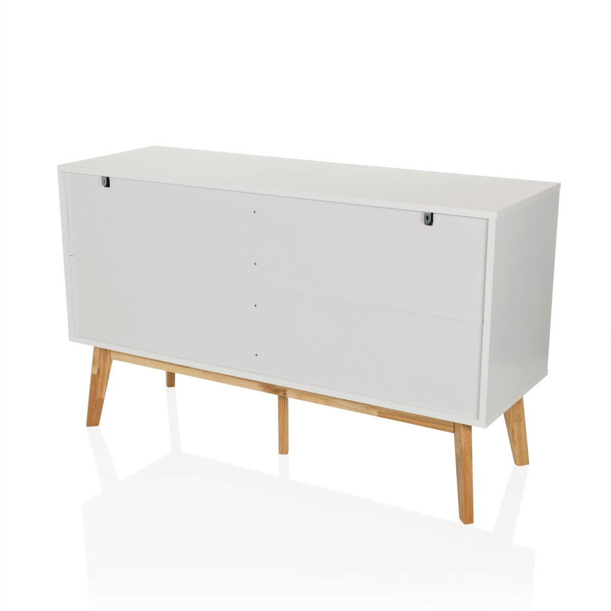 Sideboard Tarolo Weiß B: 120 Cm - Hellbraun/Weiß, MODERN, Holzwerkstoff (120/72/40cm) - MID.YOU