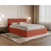 Polsterbett Veronice mit Bettkasten 140x200 - Schwarz/Orange, MODERN, Holz (140/200cm) - Livetastic