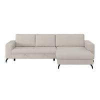 Ecksofa mit Bettkasten Cloud Perlmutt Cord 290x178 cm - Perlmutt, Trend, Textil (290/178cm)