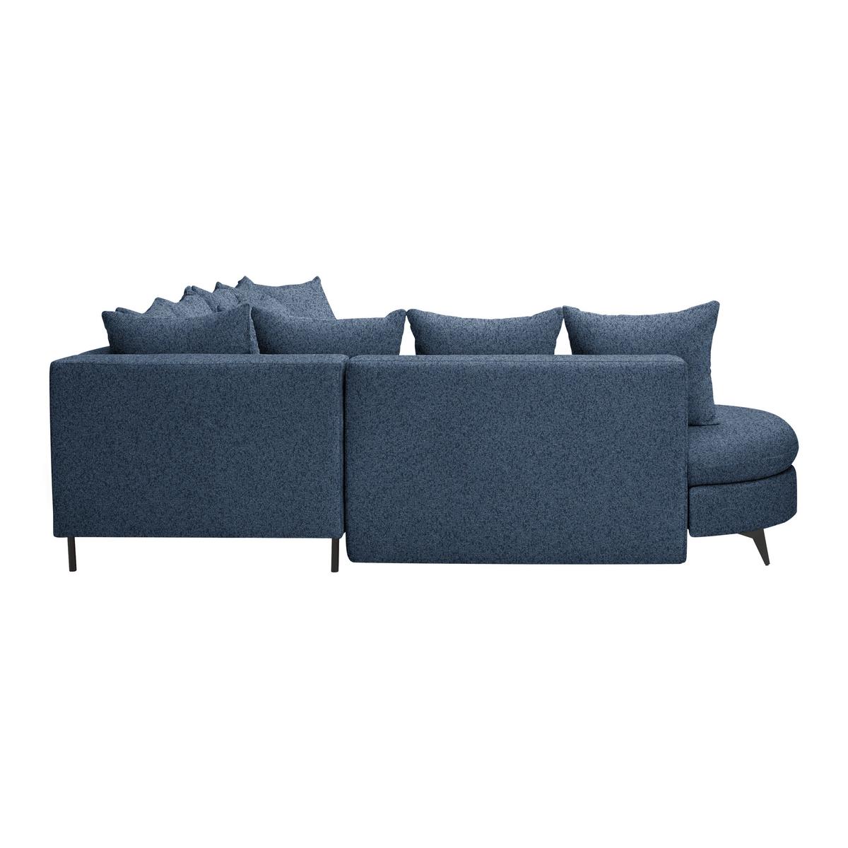 Rohová sedačka AXEL, levá, tmavě modrá tkanina - černá/tmavě modrá, Moderní, kov/textil (250/87/291cm) - Mömax