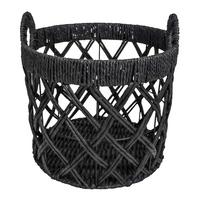 koš CHARLY - černá, Moderní, kov/papír (35/38cm) - Modern Living