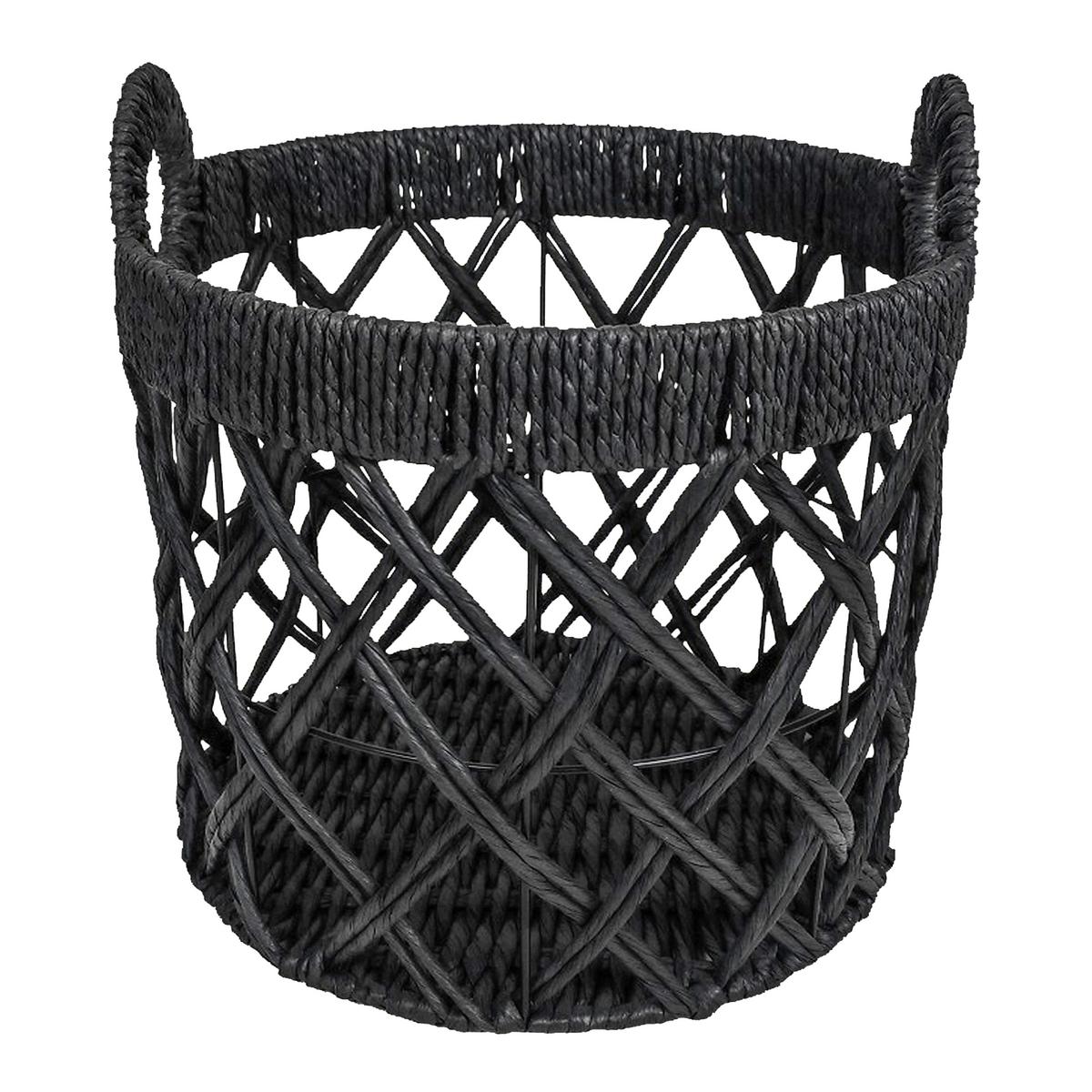 koš CHARLY - černá, Moderní, kov/papír (35/38cm) - Modern Living