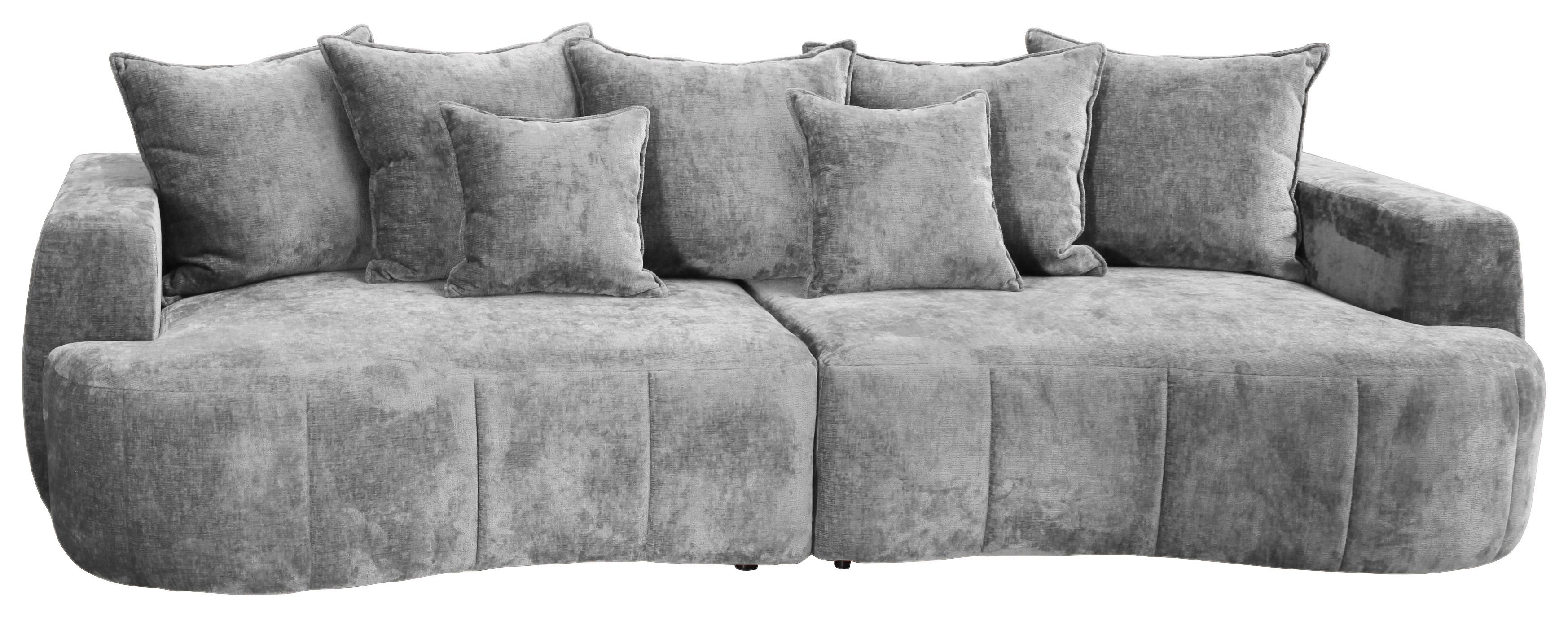 Boxspringsofa Berg - Schwarz/Grau, Trend, Textil (292/71-99/127cm) - Livetastic