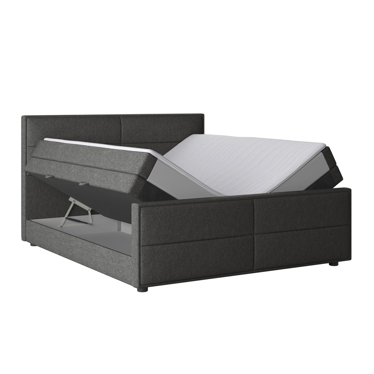 Boxspringbett Palermo 180x200 cm Anthrazit - Anthrazit, MODERN, Holz/Kunststoff (180/200cm) - MID.YOU