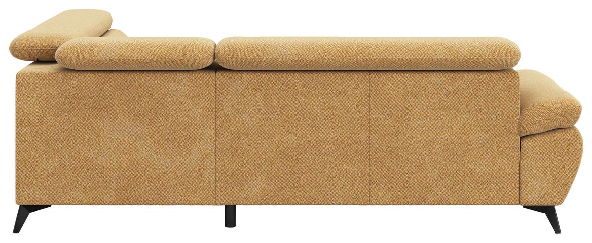Ecksofa mit Bettfunktion Hudson, Chenille Orange - Schwarz/Orange, KONVENTIONELL, Textil (256/207cm) - Sembella