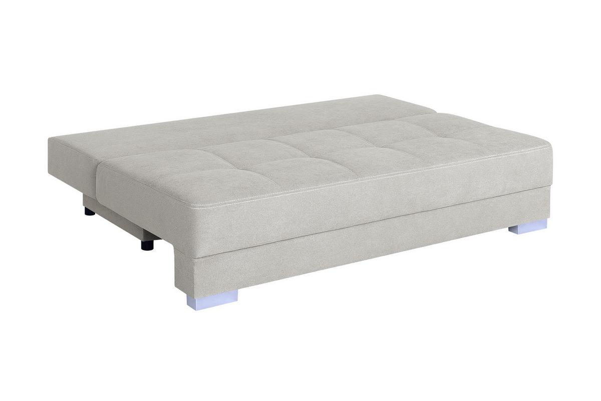 Schlafsofa mit Bettkasten Ben Creme - Chromfarben/Creme, Design, Holzwerkstoff/Textil (200/90/110cm) - P & B