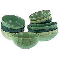 Schüsselset Nature Grün 12-teilig - Grün, Basics, Keramik - Creatable