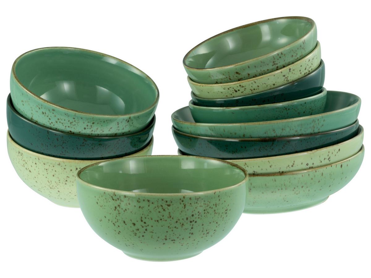 Schüsselset Nature Grün 12-teilig - Grün, Basics, Keramik - Creatable