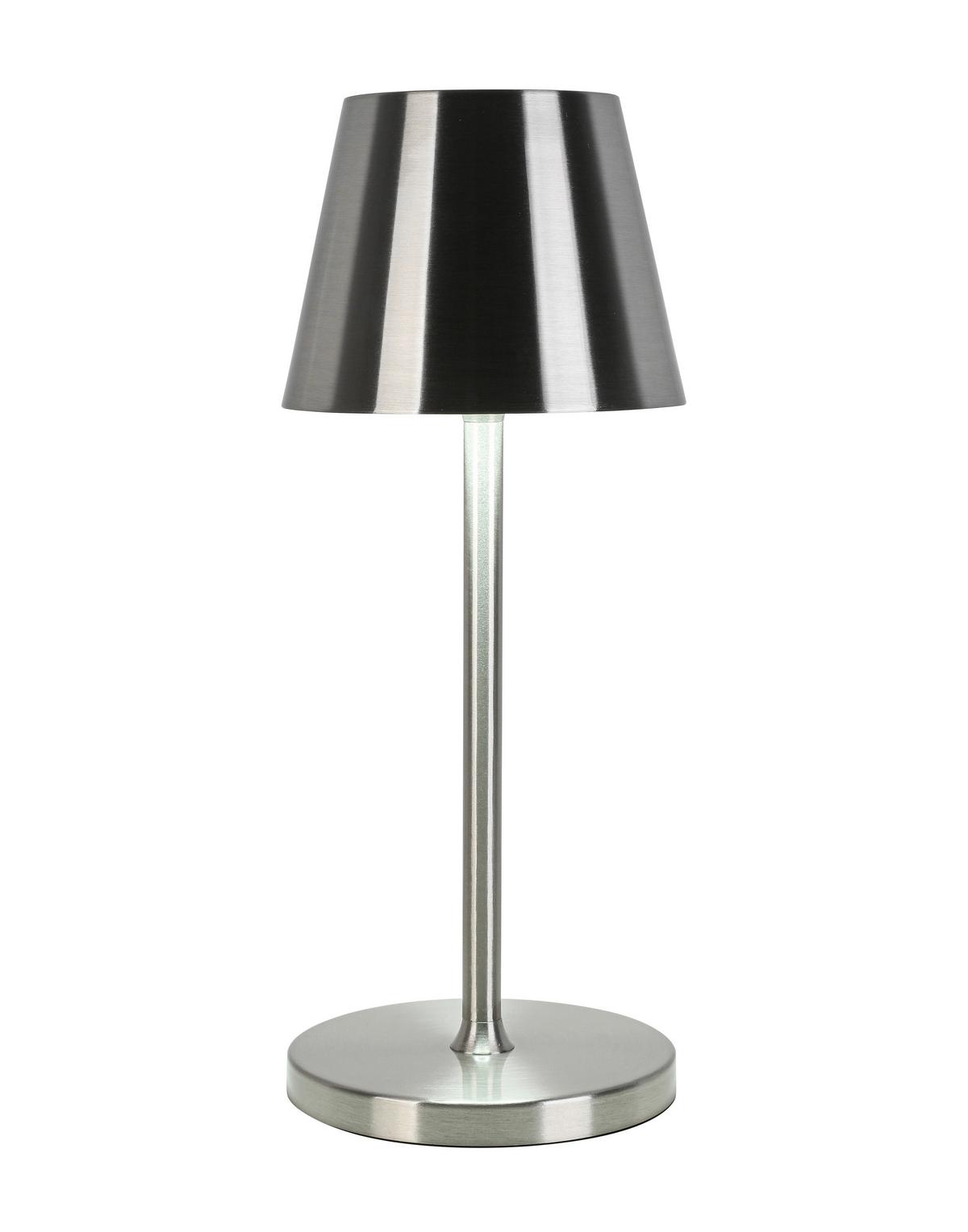 NABÍJATEĽNÁ STOLNÁ LAMPA MUSI - biela/niklová, Modern, kov/plast (12/30cm) - Mömax