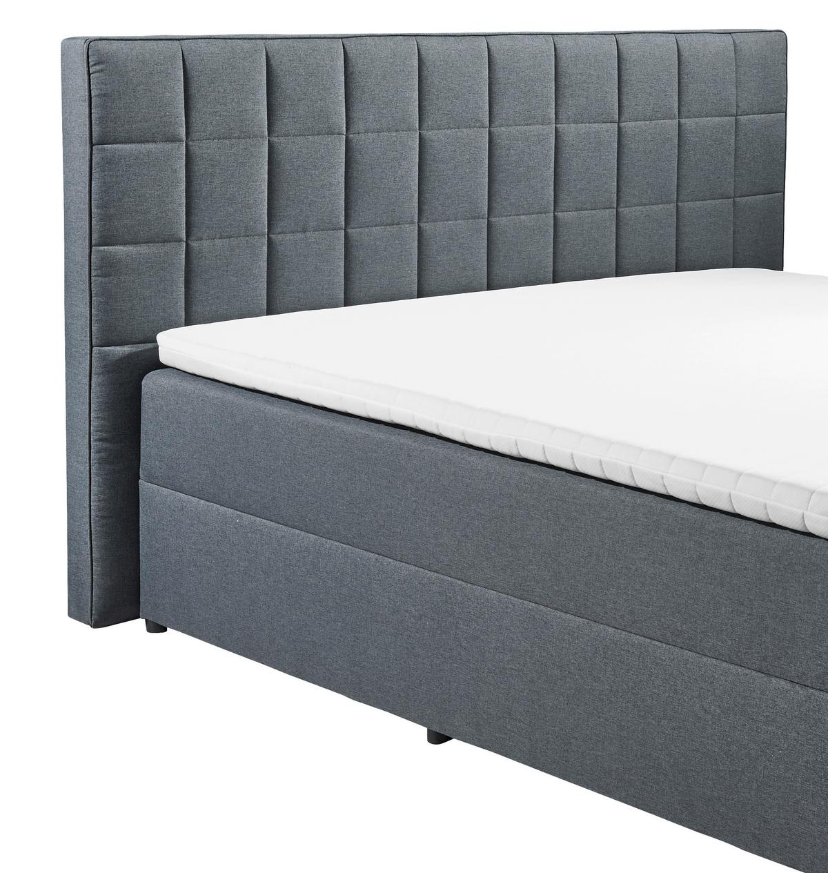 Boxspring postel ALASKA 180x200 cm antracit - antracitová, Basics, kompozitní dřevo/textil (180/200cm) - MID.YOU