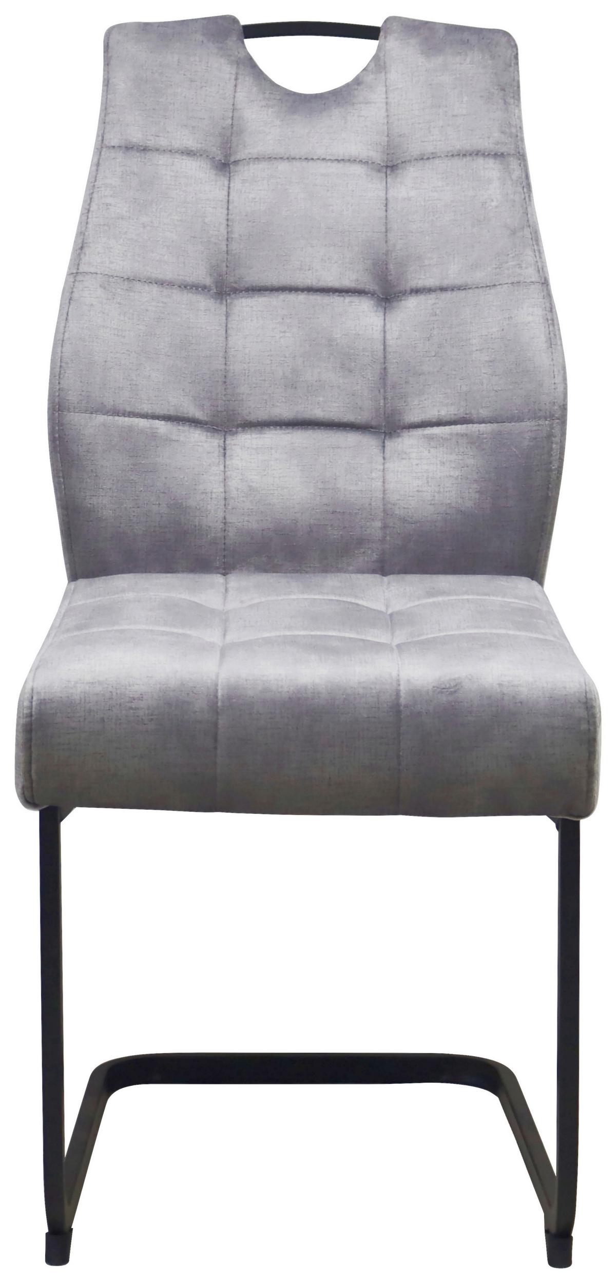 Schwingstuhl Emilia Webstoff Grau, B: 43 Cm - Schwarz/Grau, KONVENTIONELL, Textil/Metall (43/95/61cm)